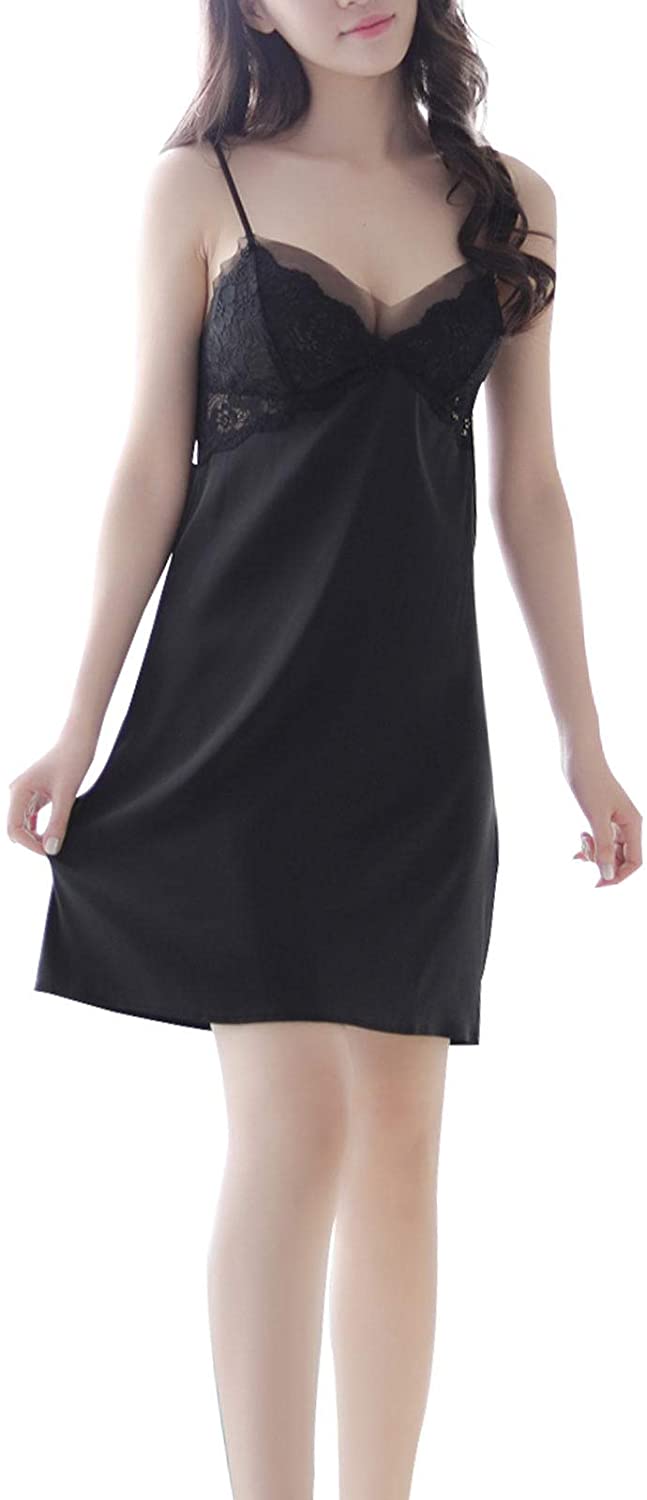 Price:$6.98 Cami Pajama Set Sexy Lingerie Satin Sleepwear Cami Top and Shorts Set 2 Piece Lace Nightwear at Amazon Women’s Clothing store