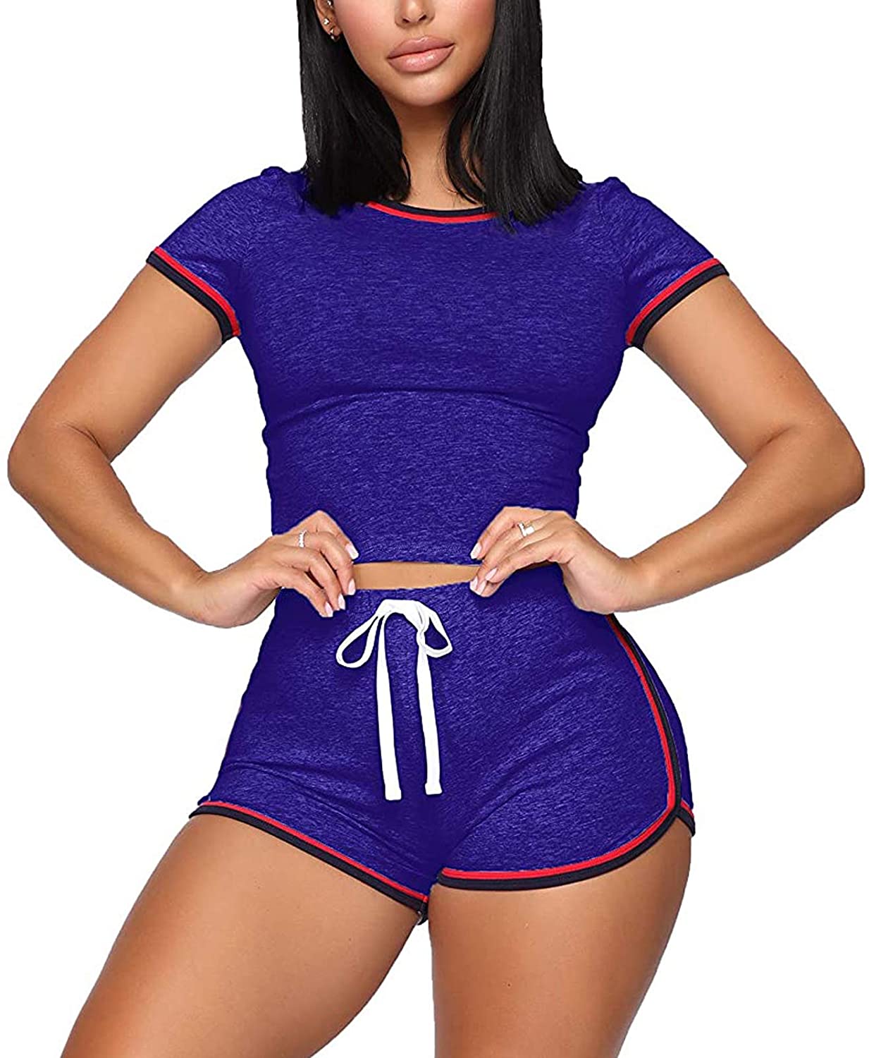 Price:$9.99 Two Piece Outfits Summer Jogger Outfit Bodycon Track Suit tie dye Sports Sets 2 pc : Clothing, Shoes & Jewelry