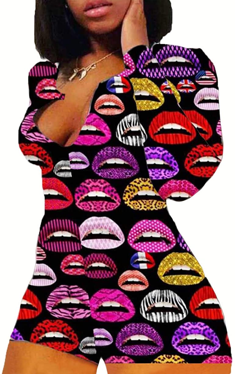 Price:$8.99 Sleep Romper Jumpsuits Sexy Clothes Set V-Neck Long Sleeve One Piece Bodysuit Lounge Pajamas Outfit : Clothing, Shoes & Jewelry