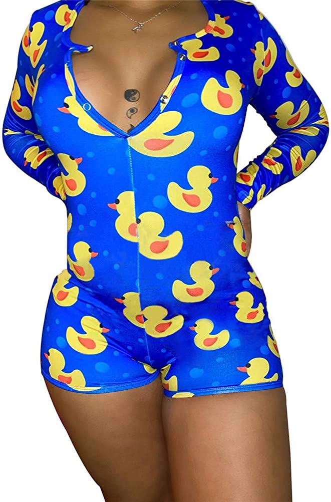 Price:$11.76 Size Womens Onesies Sleepwear Long Sleeve Bodycon Rompers Overall Pajamas at Amazon Women’s Clothing store