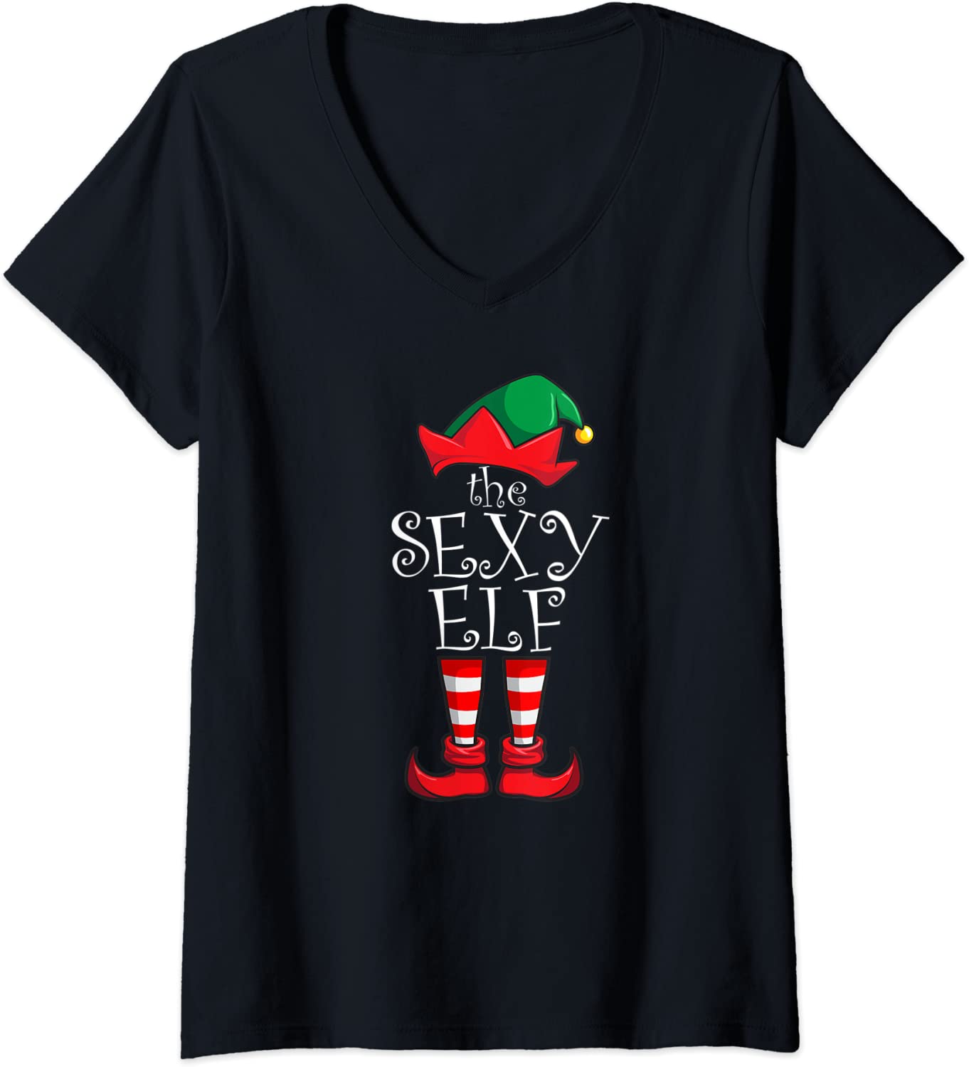 Price:$19.99 Sexy Elf Matching Family Christmas Party Pajama Sexy Elf V-Neck T-Shirt : Clothing, Shoes & Jewelry