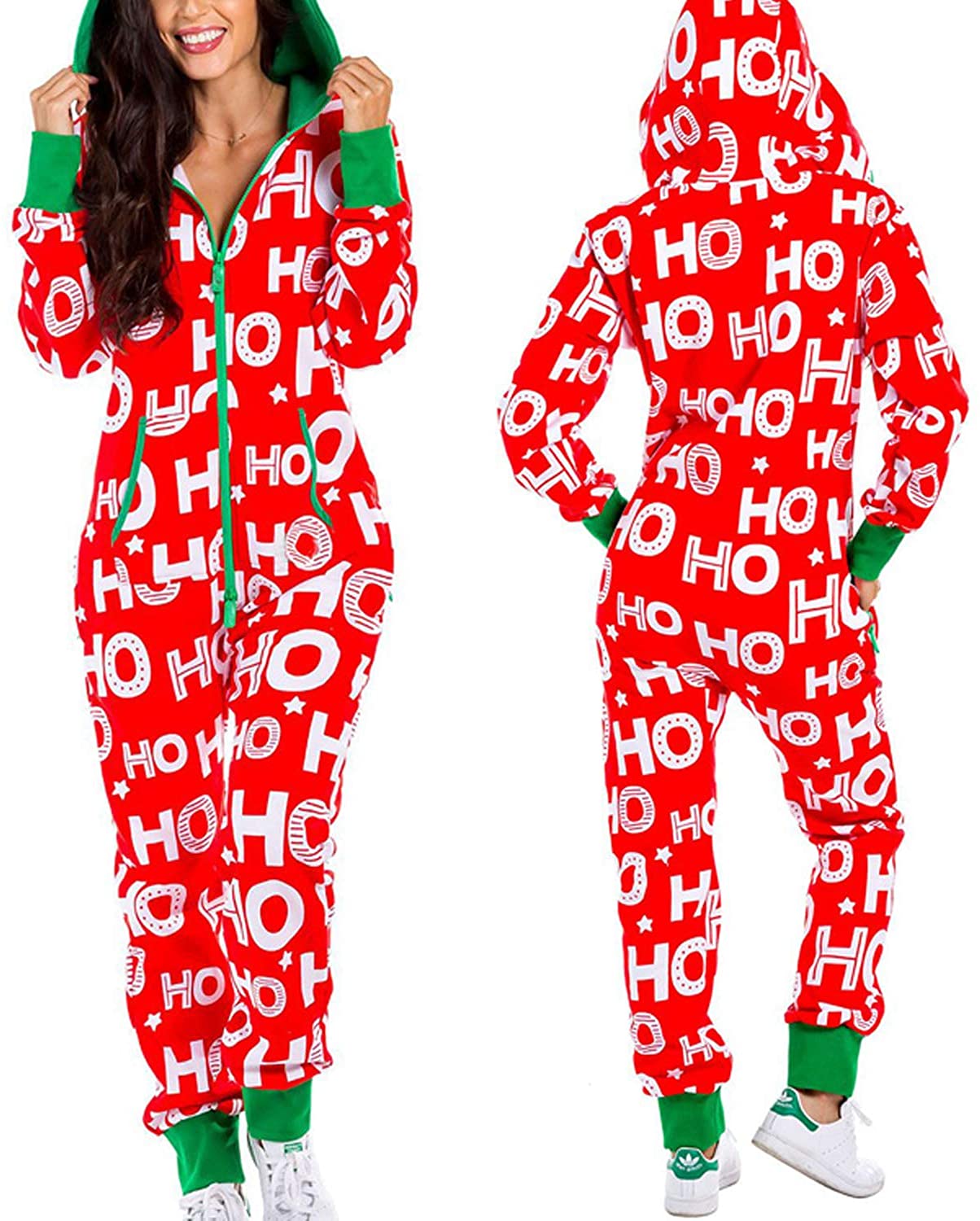 Price:$29.99 One Piece Onsies Sleepwear Ugly Christmas Pajamas Hooded Jumpsuit Rompers Clubwear Nightwear : Clothing, Shoes & Jewelry
