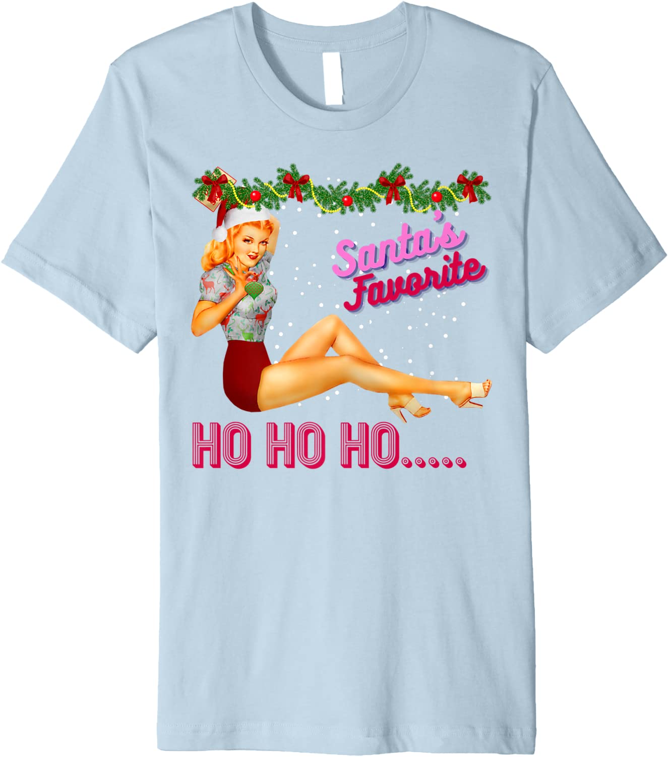 Price:$22.99 Ho Ho Nice Naughty Dirty Joke Meme Retro Premium T-Shirt : Clothing, Shoes & Jewelry