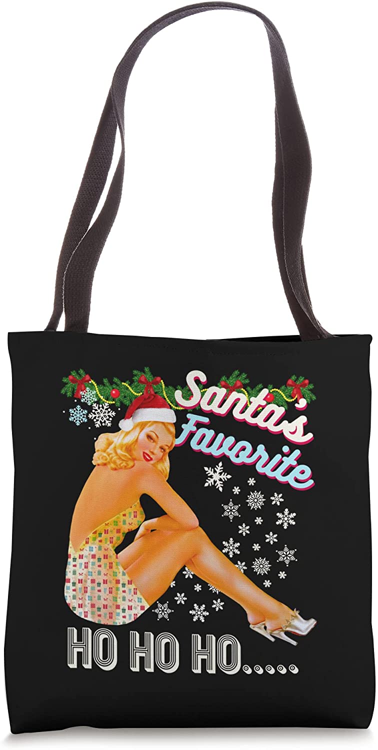 Price:$19.99 Ho Ho Nice Naughty Dirty Joke Meme Retro Tote Bag : Clothing, Shoes & Jewelry
