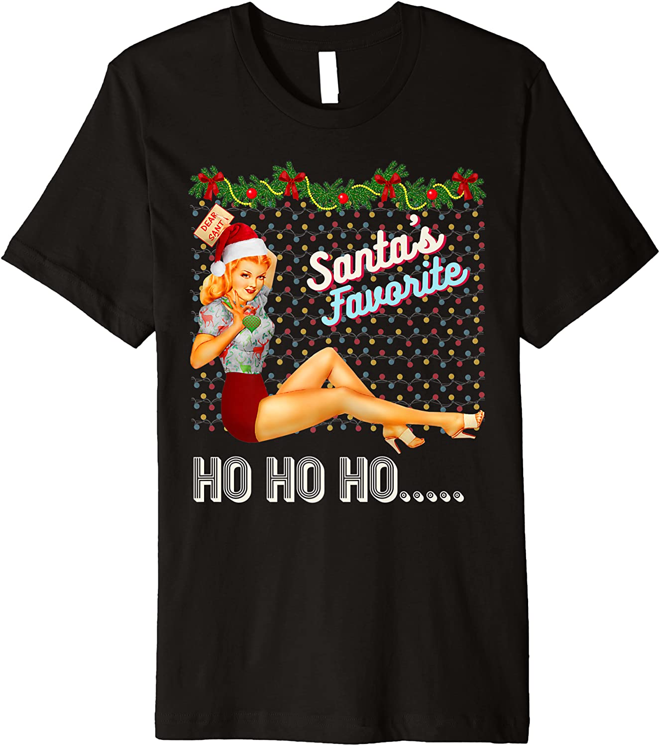 Price:$22.99 Ho Ho Nice Naughty Dirty Joke Meme Retro Premium T-Shirt : Clothing, Shoes & Jewelry