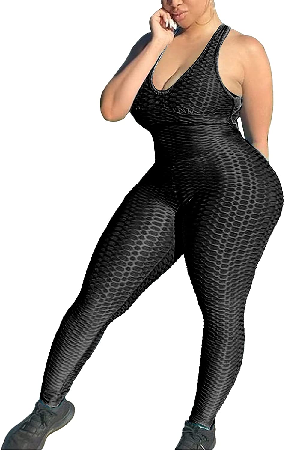 Price:$12.99 Womens Yoga Jumpsuits Butt Lifting Workout Sexy Romper Texture Bodysuit : Clothing, Shoes & Jewelry