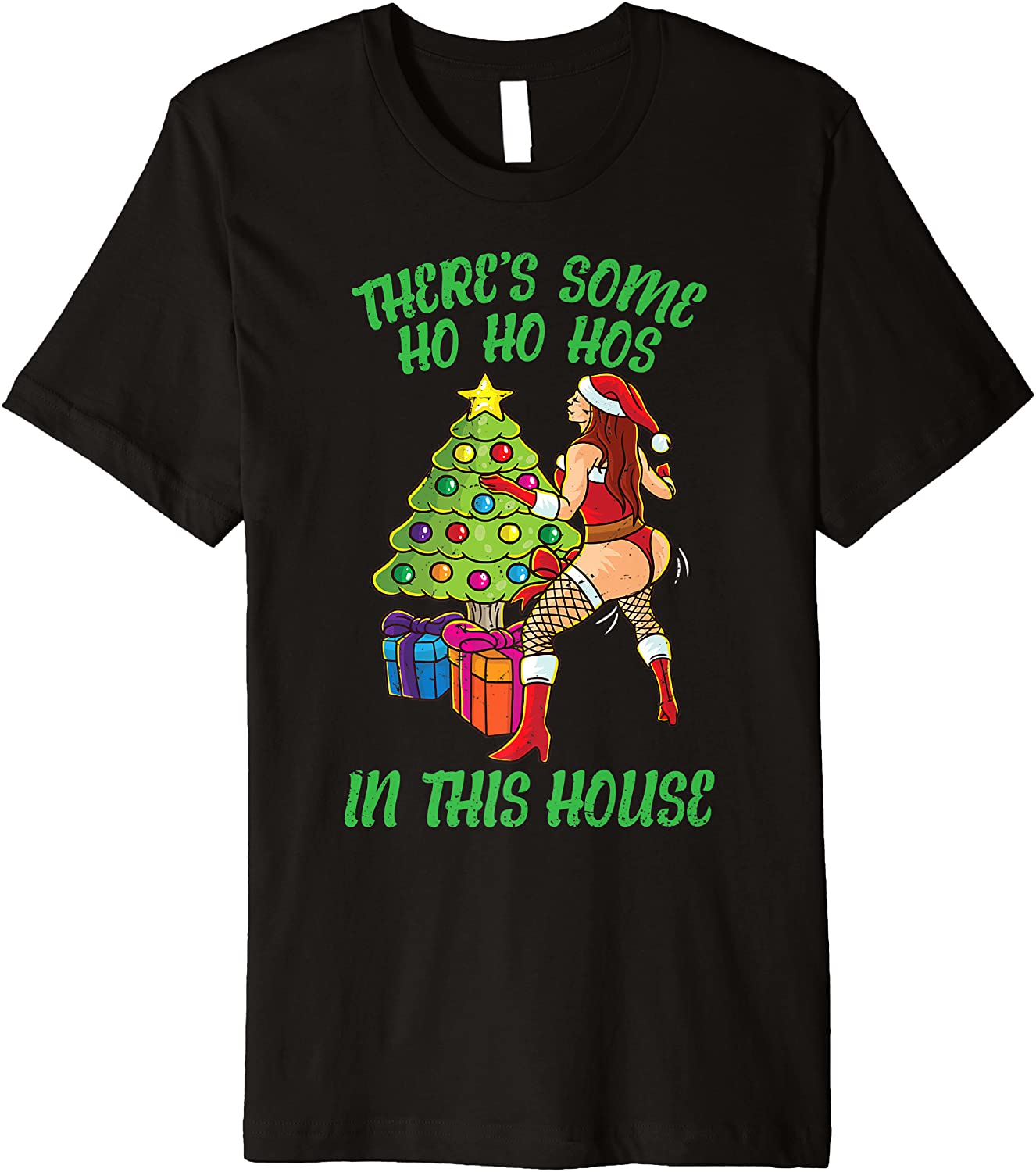 Price:$19.99 Some Ho Ho Hos In This House Mrs. Santa Twerk Dance Premium T-Shirt : Clothing, Shoes & Jewelry