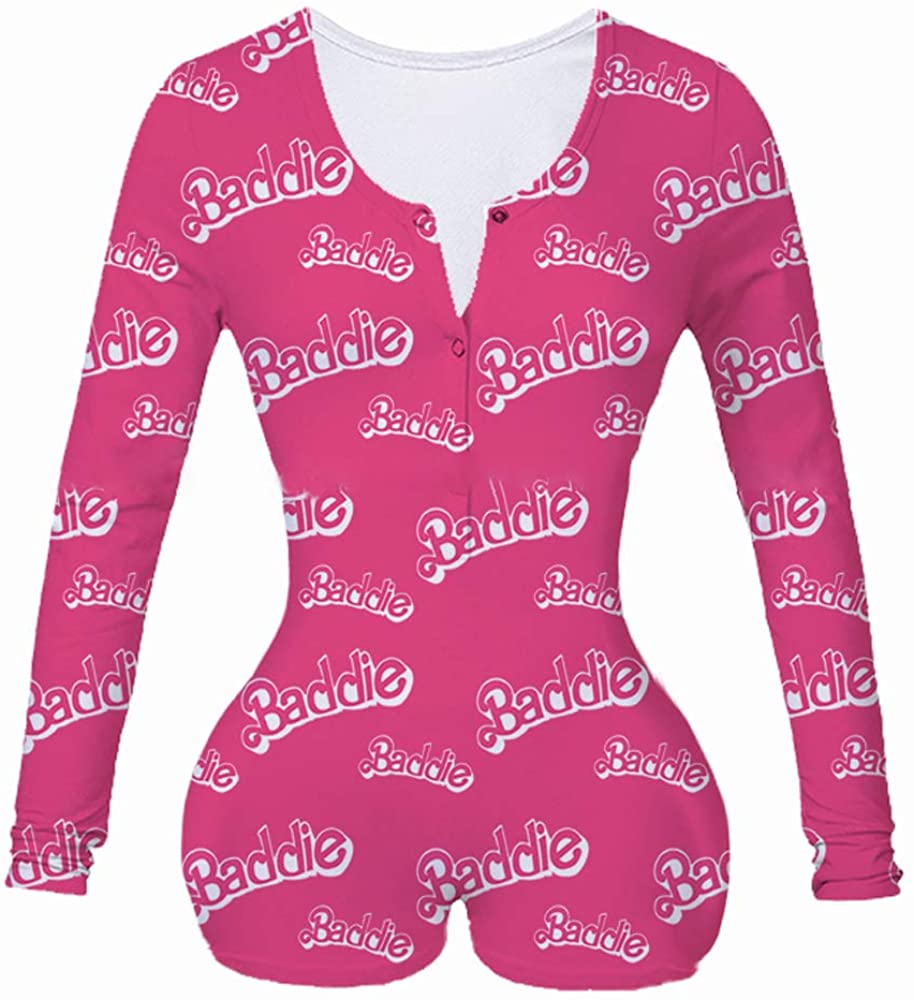 Price:$14.99 /A Women´s Sexy Deep V Neck Shorts Jumpsuit Homewear Long Sleeve Bodysuit Bodycon Pajama Overall One Piece Pajamas Romper at Amazon Women’s Clothing store