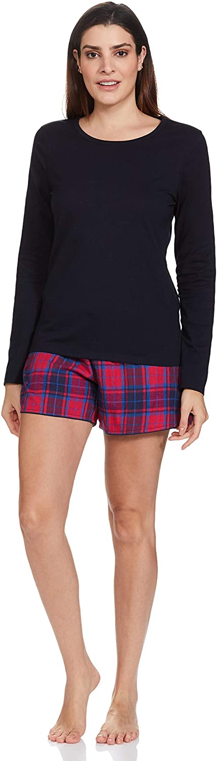 Price:$13.99 Bohemian Women's Full Sleeve T-shirt and Shorts Night Sleep Wear Set : Clothing, Shoes & Jewelry