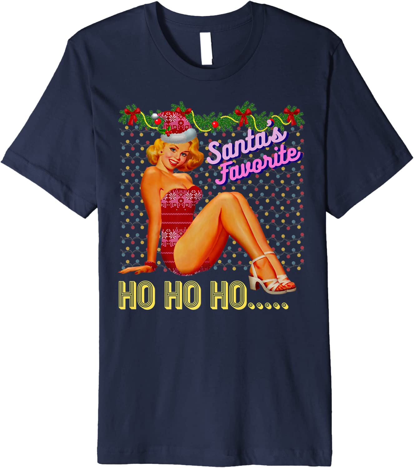 Price:$22.99 Ho Ho Nice Naughty Dirty Joke Meme Retro Premium T-Shirt : Clothing, Shoes & Jewelry