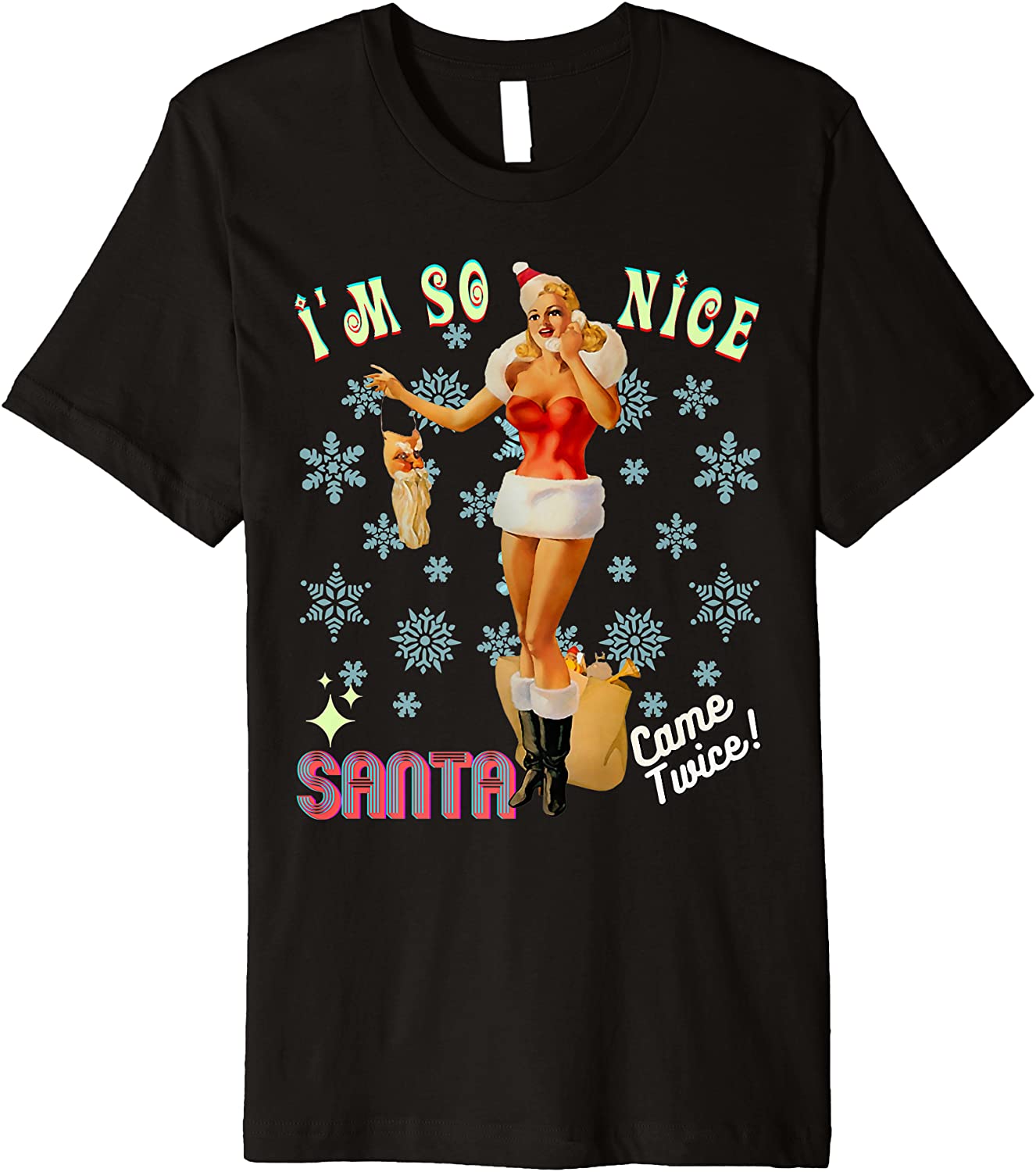 Price:$19.99 Snowflake Naughty Joke Vintage Premium T-Shirt : Clothing, Shoes & Jewelry