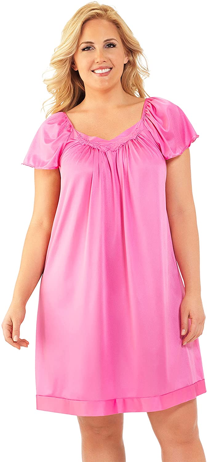 Price:$22.47 Form Women's Flutter Sleeve Short Nightgown #30109 at Amazon Women’s Clothing store: Nightgowns