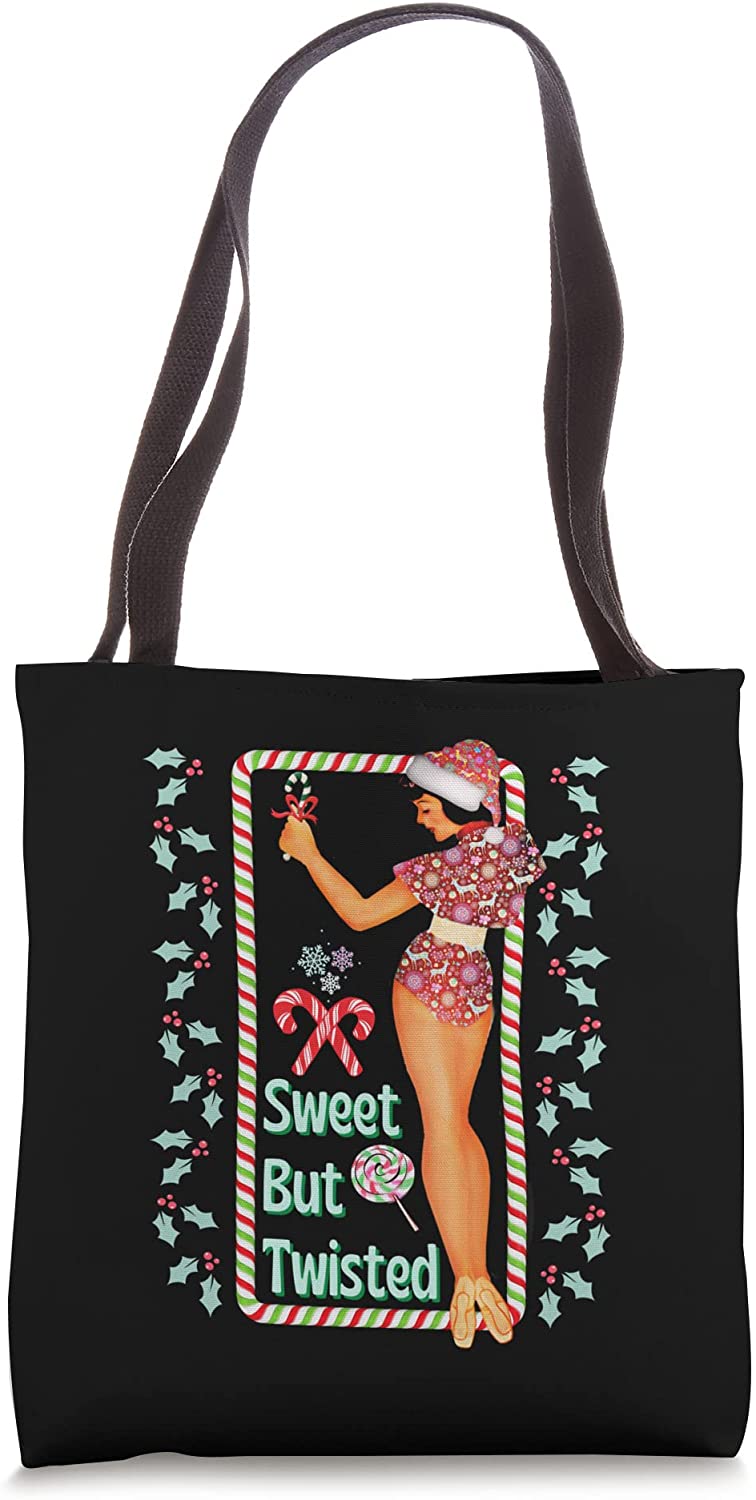 Price:$19.99 Candy Cane Naughty Nice Cottagecore Grunge Tote Bag : Clothing, Shoes & Jewelry