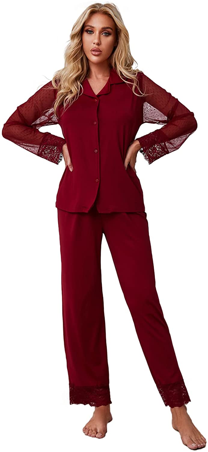 Price:$39.99 pajamas for women Lace Long Sleeve at Amazon Women’s Clothing store
