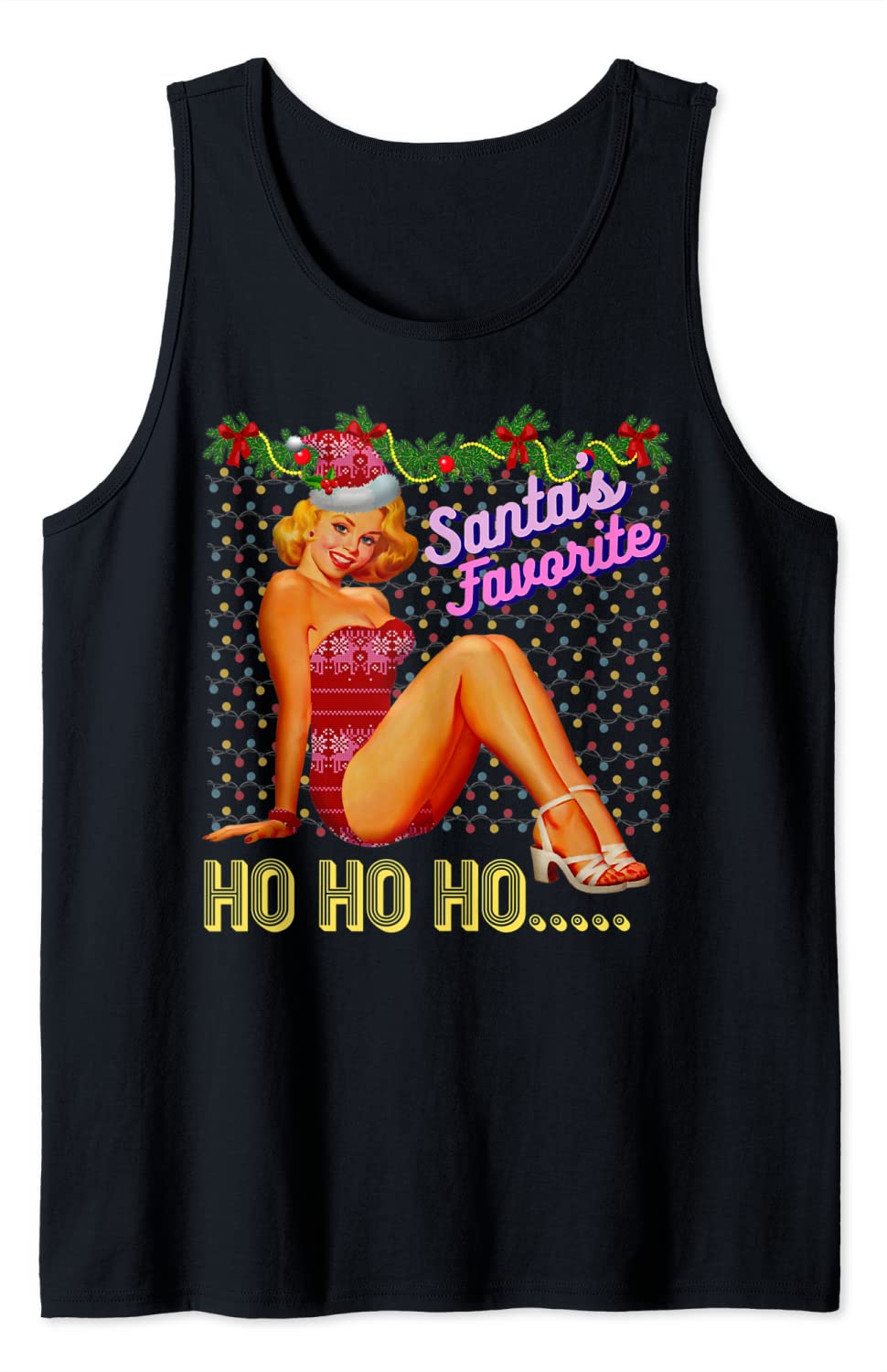 Price:$19.99 Ho Ho Nice Naughty Dirty Joke Meme Retro Tank Top : Clothing, Shoes & Jewelry