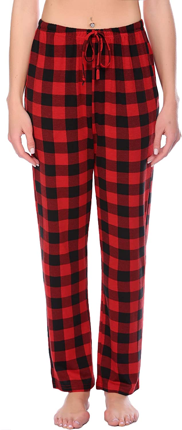 Price:$14.99 Pajama Pants for Women Lounge Pants Plaid Pajama Bottom with Pockets Comfy Pj Bottoms Pants S-XXL at Amazon Women’s Clothing store