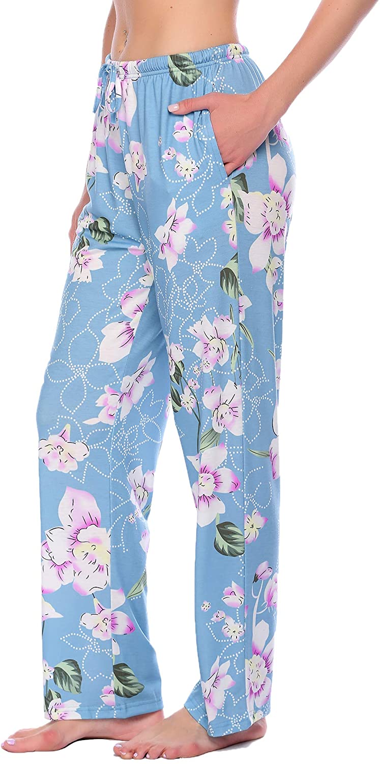 Price:$12.99 Women Lounge Pants Comfy Pajama Bottom with Pockets Stretch Printed Plaid Sleepwear Drawstring Pj Bottoms Pants S-XXL at Amazon Women’s Clothing store