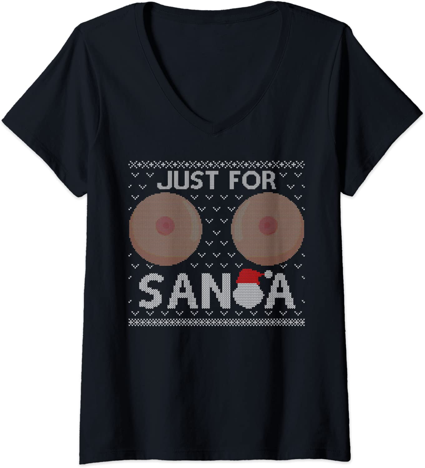 Price:$19.99 Funny Ugly Christmas Sweater Shirt Women Boobs for Santa V-Neck T-Shirt : Clothing, Shoes & Jewelry