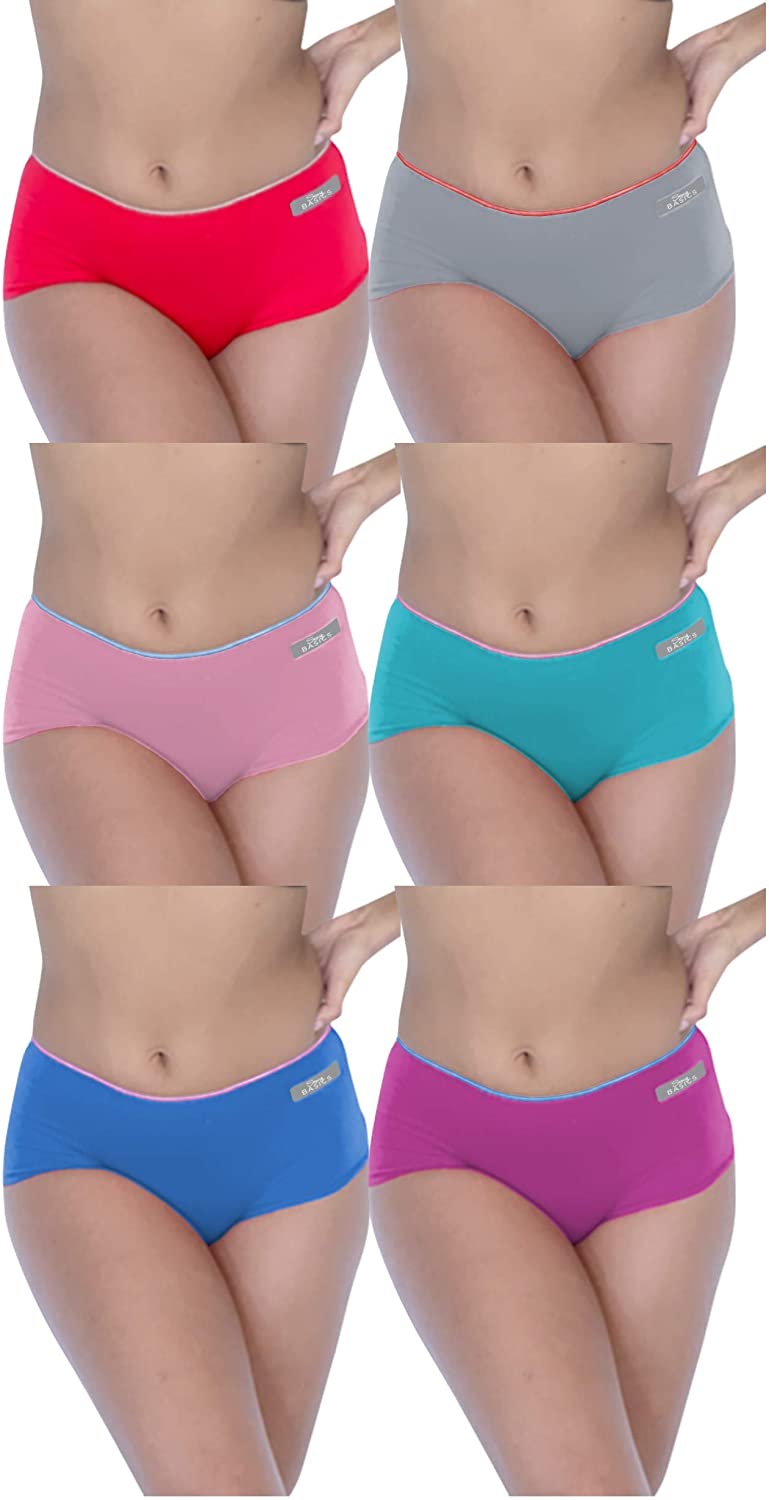 Price:$8.99 Basics Womens 6 Pack Grab Bag Cotton Spandex Boyshort Active Briefs at Amazon Women’s Clothing store