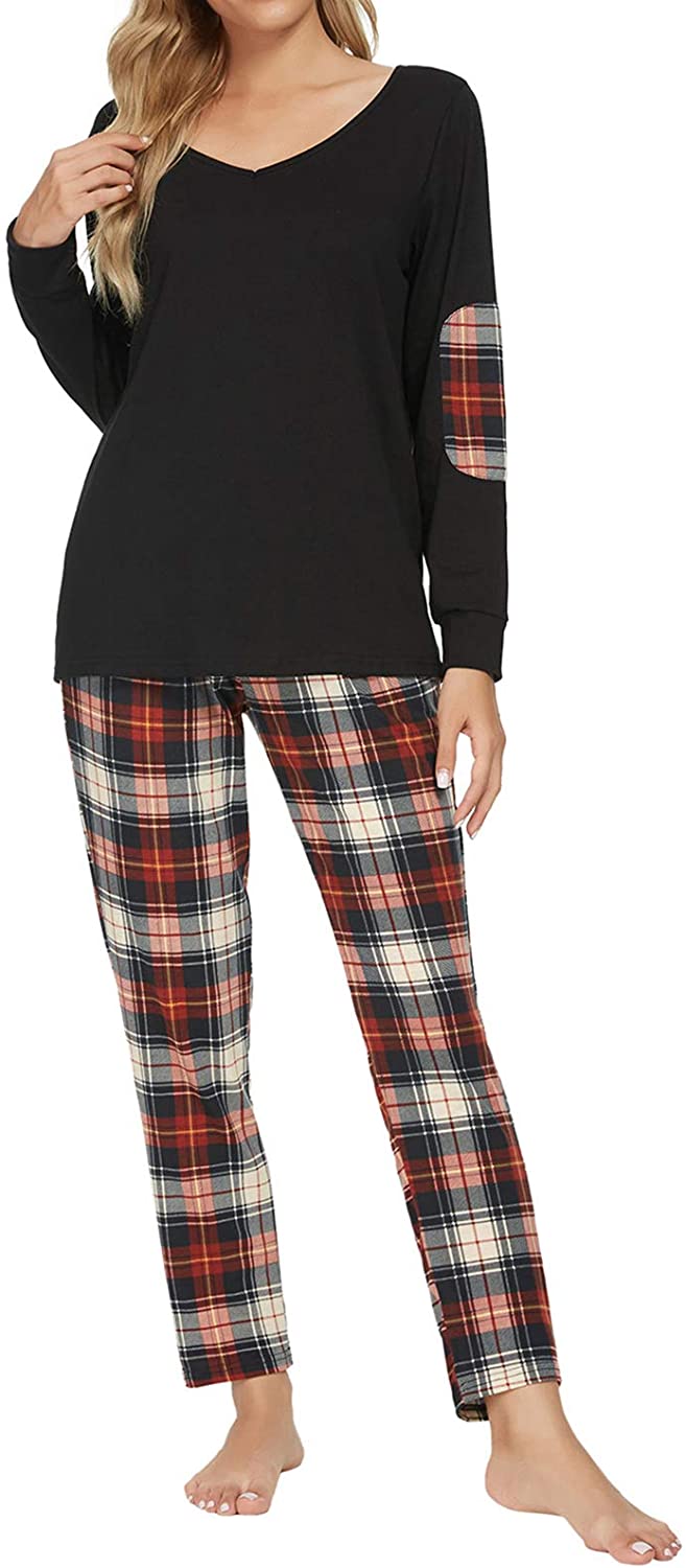 Price:$7.99 Women's Pajama Sets Long Sleeve Sleepwear Pjs Sets 2-Piece Jogger Nightwear Lounge Wear for Ladies at Amazon Women’s Clothing store