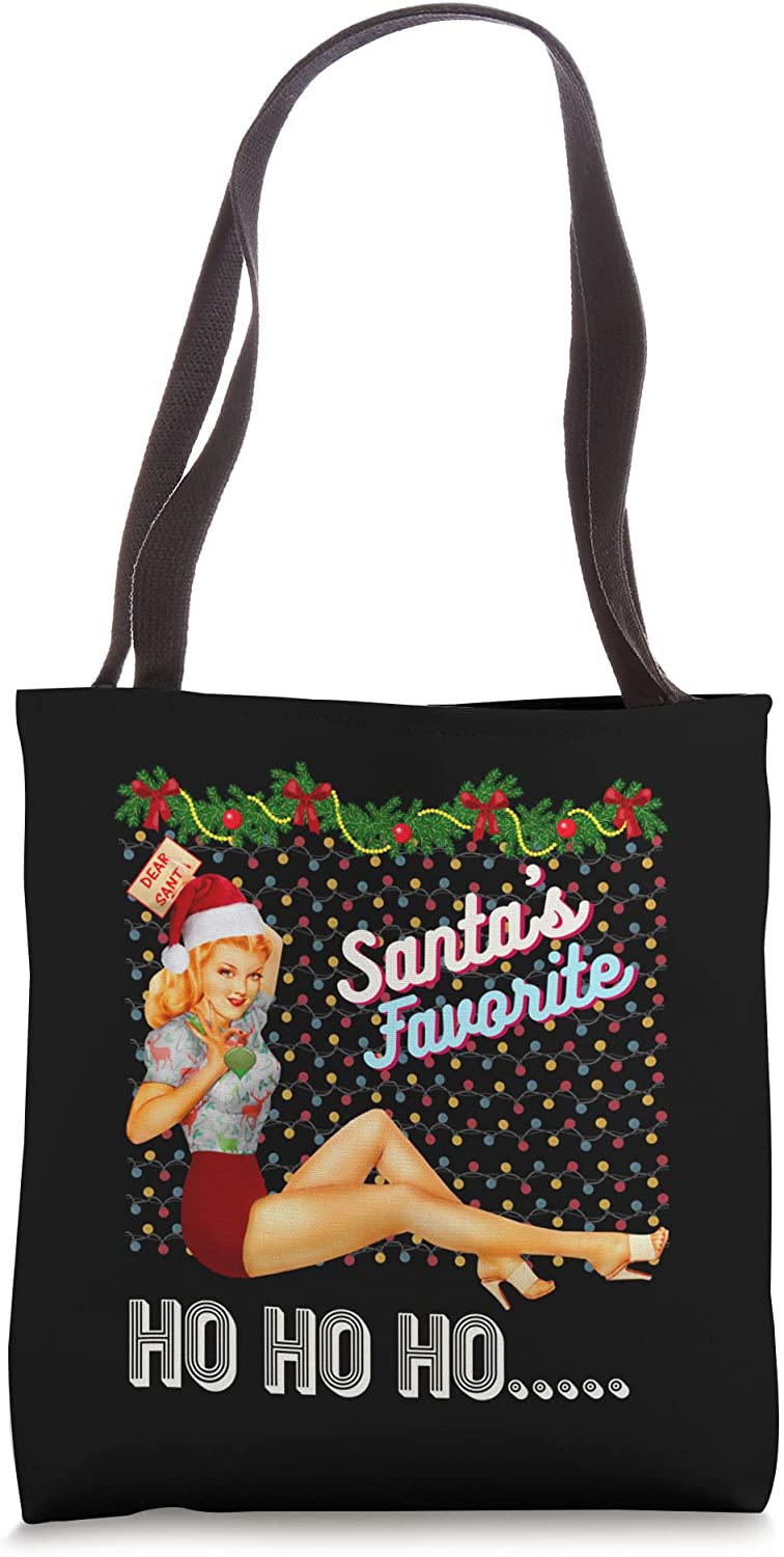 Price:$19.99 Ho Ho Nice Naughty Dirty Joke Meme Retro Tote Bag : Clothing, Shoes & Jewelry