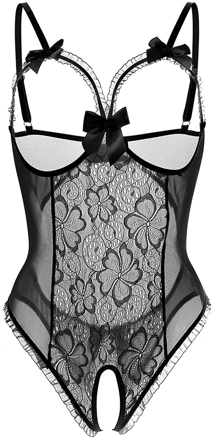 Price:$9.81 for Women One-Piece Teddy Sexy Bodysuit Lace Nightie at Amazon Women’s Clothing store