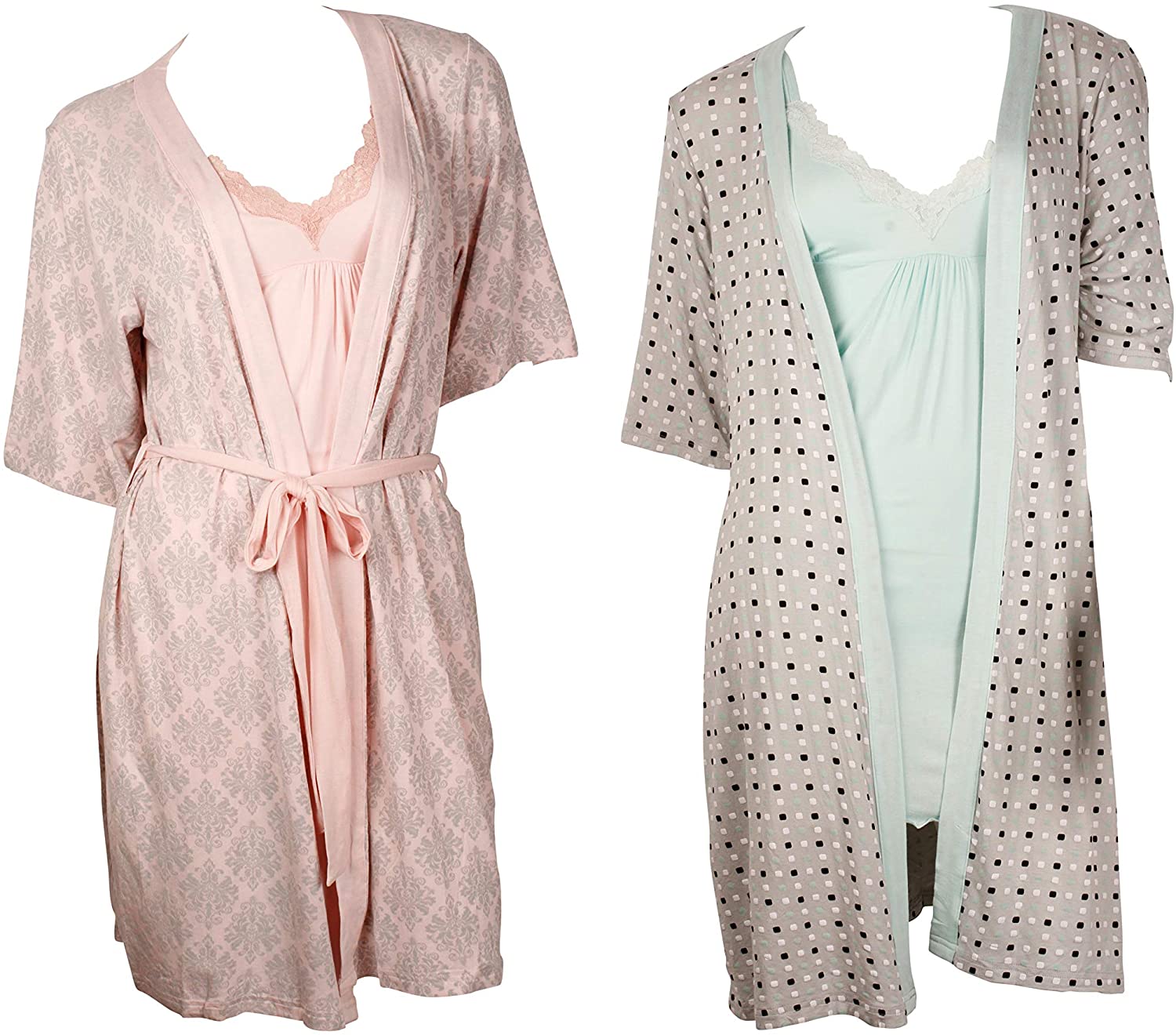 Price:$39.99 Pack Women's Robe and Cami Nightgown Piece Set - Available Small to 3XL at Amazon Women’s Clothing store