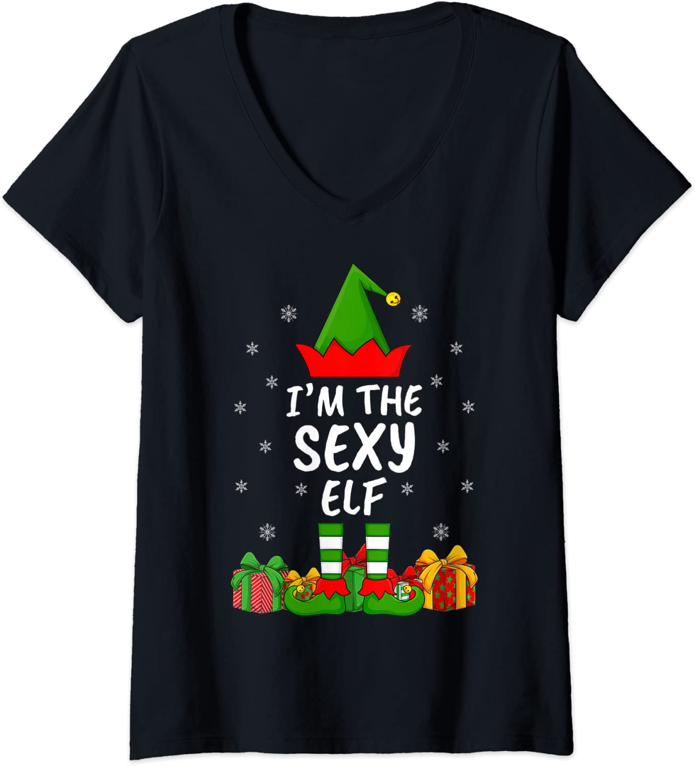 Price:$19.99 Xmas Family Matching Funny I'm The Sexy Elf Christmas V-Neck T-Shirt : Clothing, Shoes & Jewelry