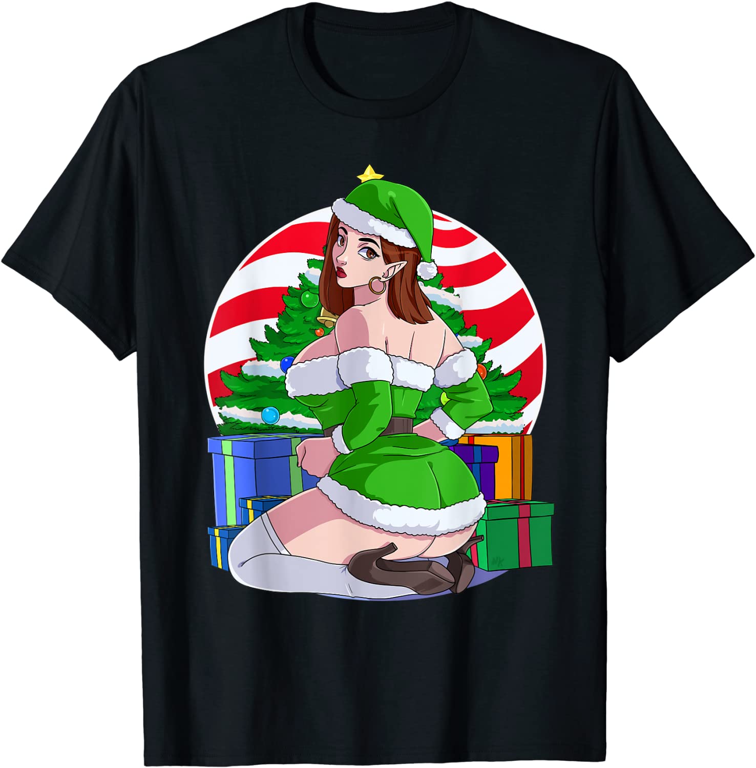 Price:$19.99 Elf Mama Christmas Santa Claus Pajamas Xmas Gift T-Shirt : Clothing, Shoes & Jewelry