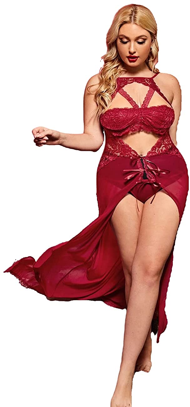 Price:$29.99 Size Lace Sleep Lingerie Pajama Set 1X-5X | Amazon.com