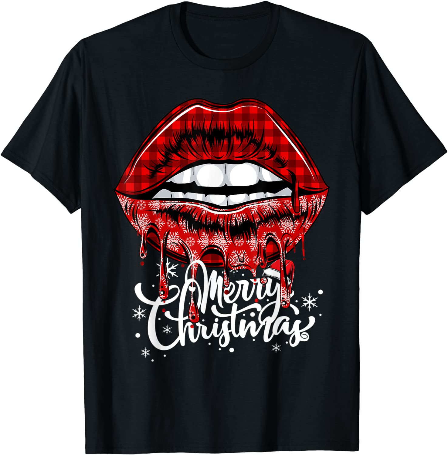Price:$16.03 Lips Xmas Eve New Year Pajamas Cute Merry Christmas T-Shirt : Clothing, Shoes & Jewelry