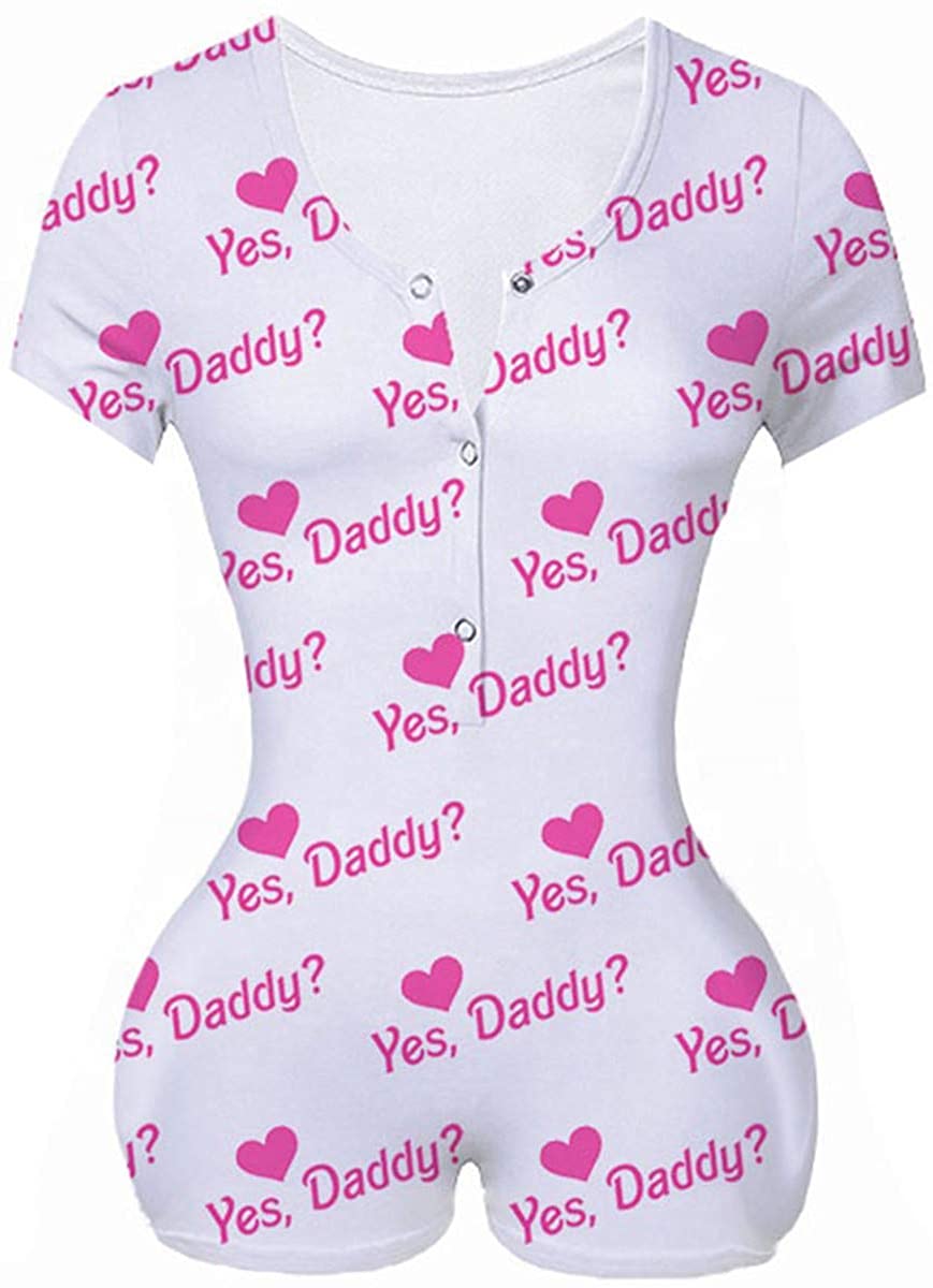 Price:$5.99 Bodysuit Short Sleeve Deep V Neck Leotard Yes Daddy Tops Bodycon Jumpsuits Shorts Pajamas Outfit for Women (Yes Daddy ?, XL) : Clothing, Shoes & Jewelry