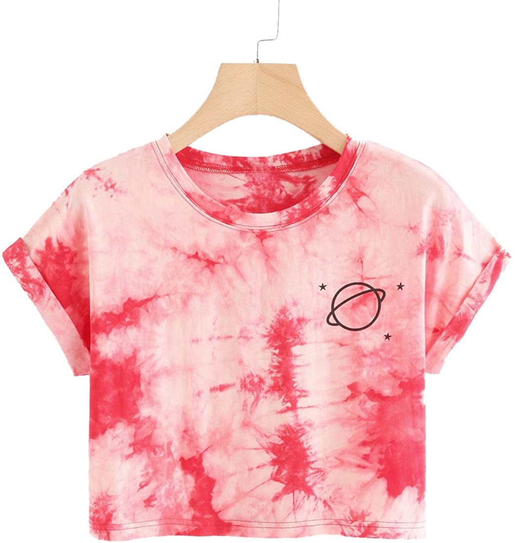 Price:$7.99 Women's Short Sleeve Print Crop Top T Shirt at Amazon Women’s Clothing store