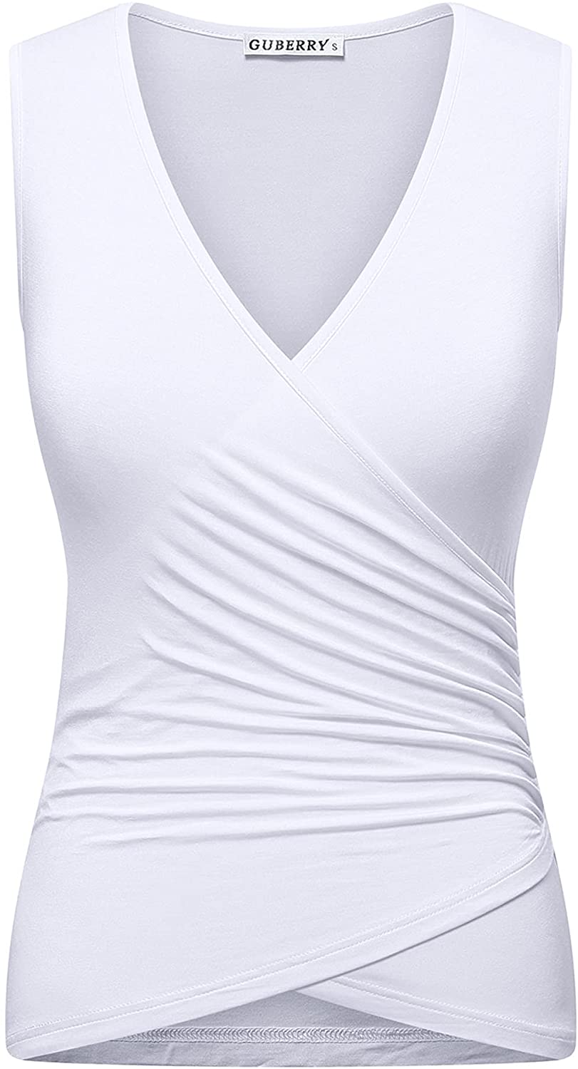 Price:$13.45 Women's Deep V Neck Sleeveless Unique Cross Wrap Sexy Slim Fit Tops : Clothing, Shoes & Jewelry