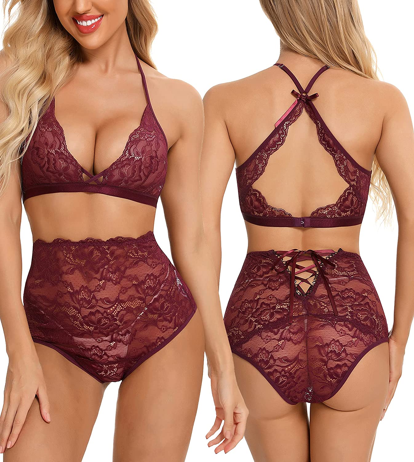 Price:$17.99 Lingerie for Women High Waisted Lingerie Sexy Bra Panty Set Babydoll Bodysuit at Amazon Women’s Clothing store