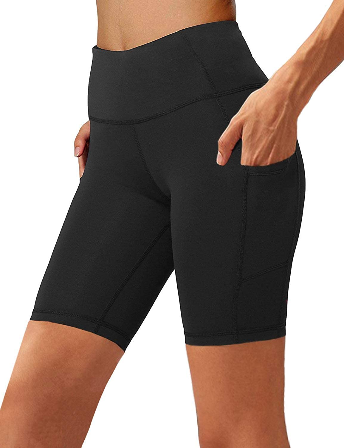 Price:$14.44 Women's High Waist Yoga Short Side Pocket Workout Tummy Control Bike Shorts Running Exercise Spandex Leggings at Amazon Women’s Clothing store