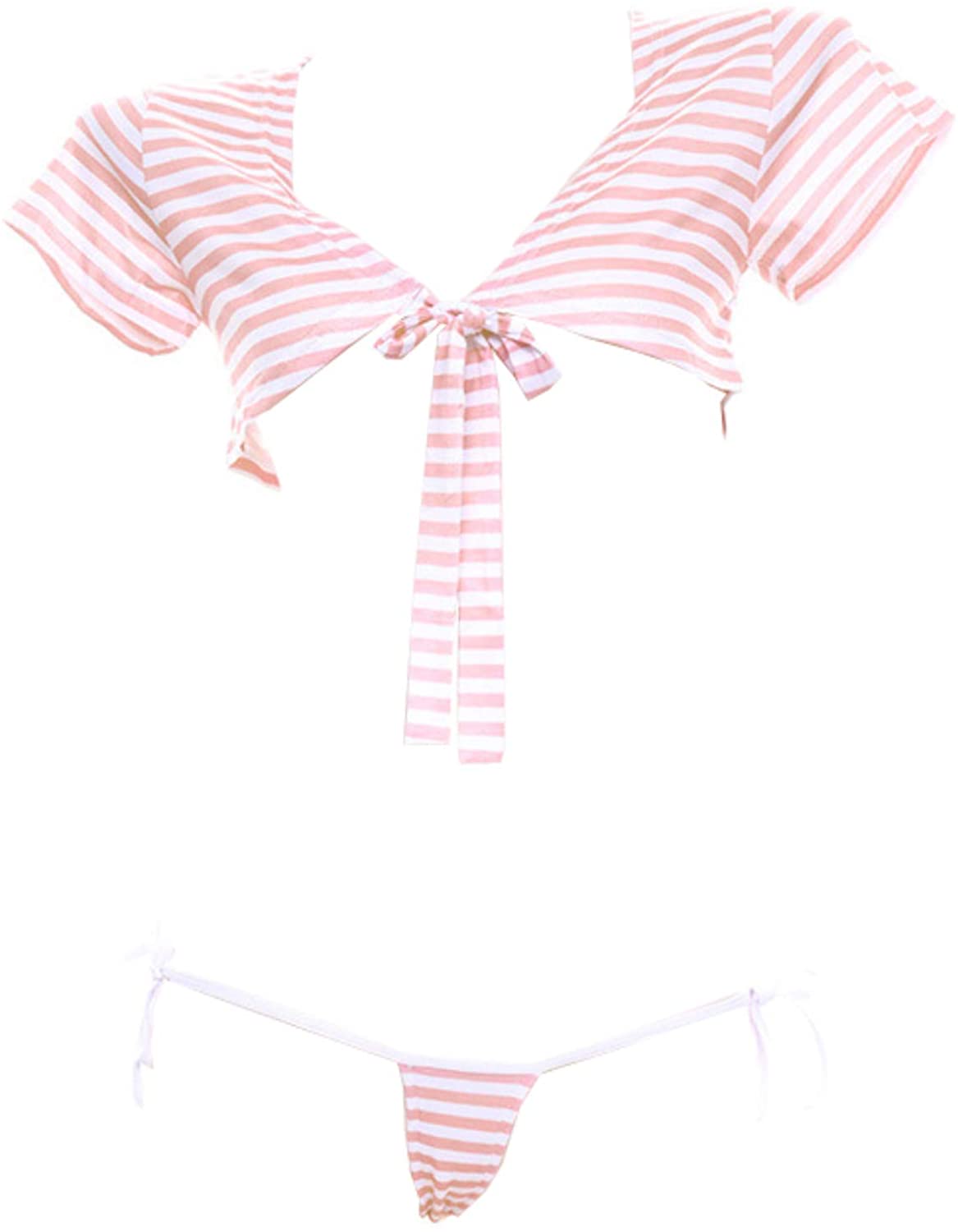 Price:$20.99 Cute Sexy Japanese School Girl Low-Cut Top Cosplay Lingerie Set Sexy Top and Thong (Pink): Clothing, Shoes & Jewelry