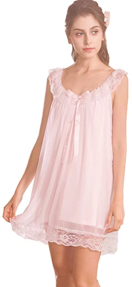 Price:$21.98 Lace Vintage Victorian Nightgown Ladies Sleeveless Sleep Dress at Amazon Women’s Clothing store