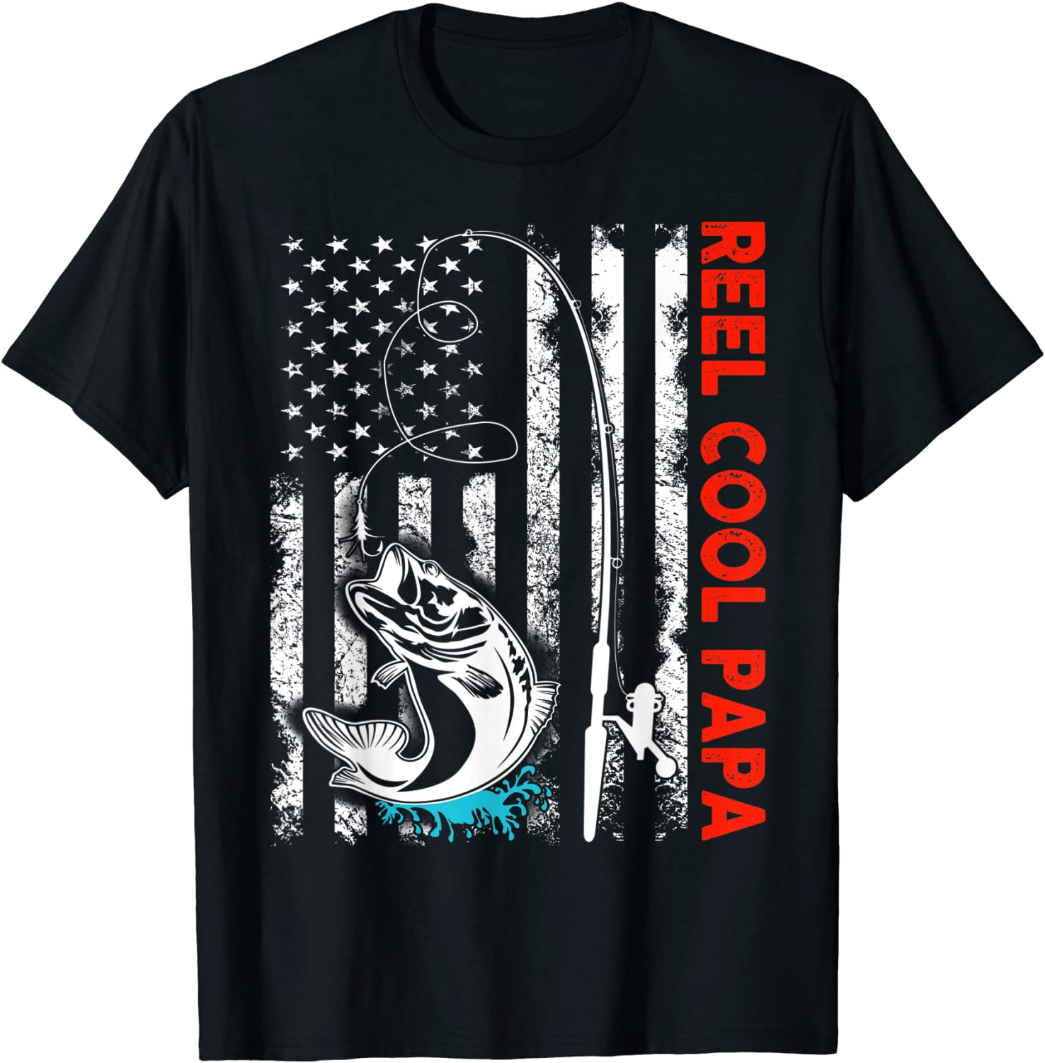 Price:$19.95 Reel Cool Papa Shirt Family American Flag Fishing Gift : Clothing, Shoes & Jewelry