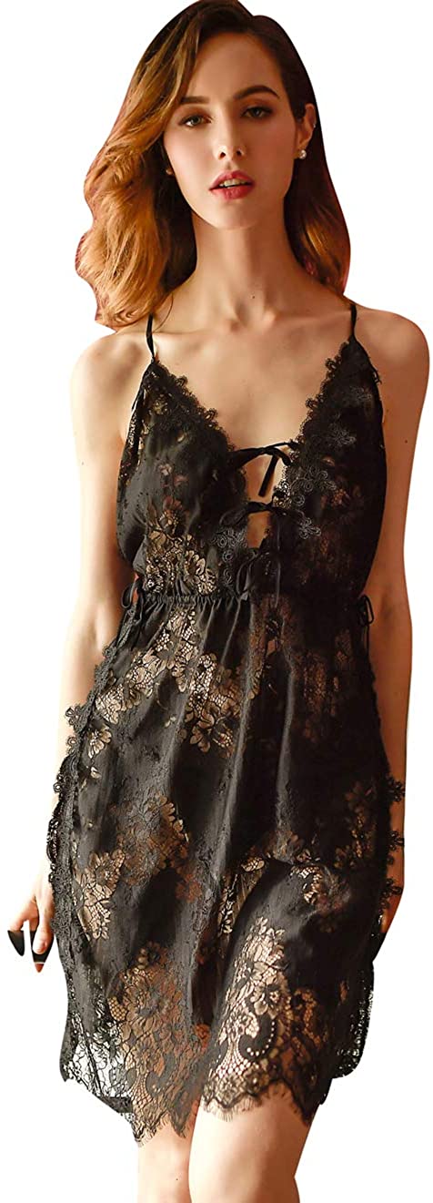 Price:$15.99 Sexy Sleepwear for Women,sexy lingerie,Chemise Nightgown Slip Lingerie,Babydoll Soft Sleepwear,Lace suspender nightdress at Amazon Women’s Clothing store