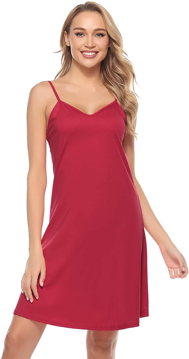 Price:$16.99 Women's Sleeveless Cotton Nightgown Soft Nightshirt Sleepwear Racerback Sleep Dress at Amazon Women’s Clothing store