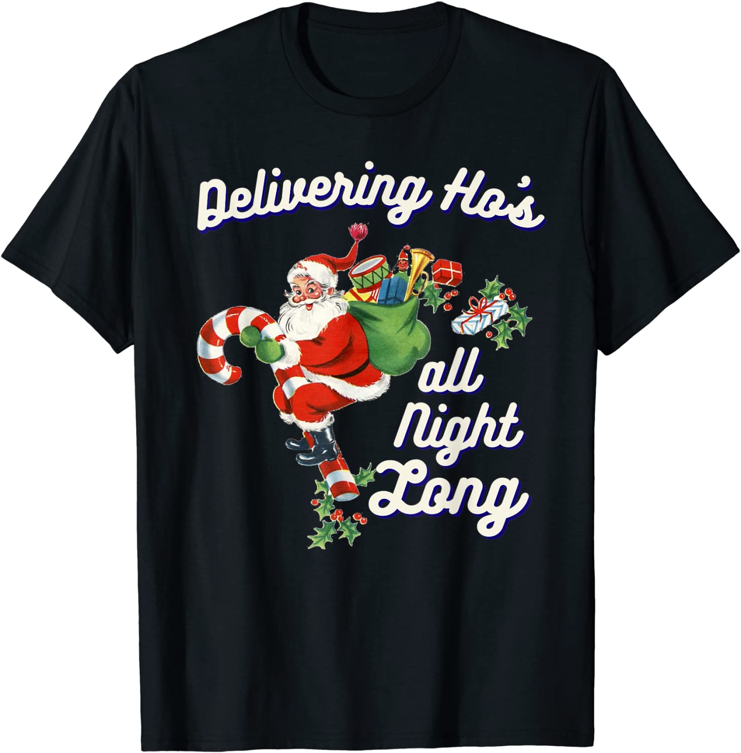 Price:$19.99 Can Deliver Ho's All Night Naughty Dirty Joke Retro T-Shirt : Clothing, Shoes & Jewelry