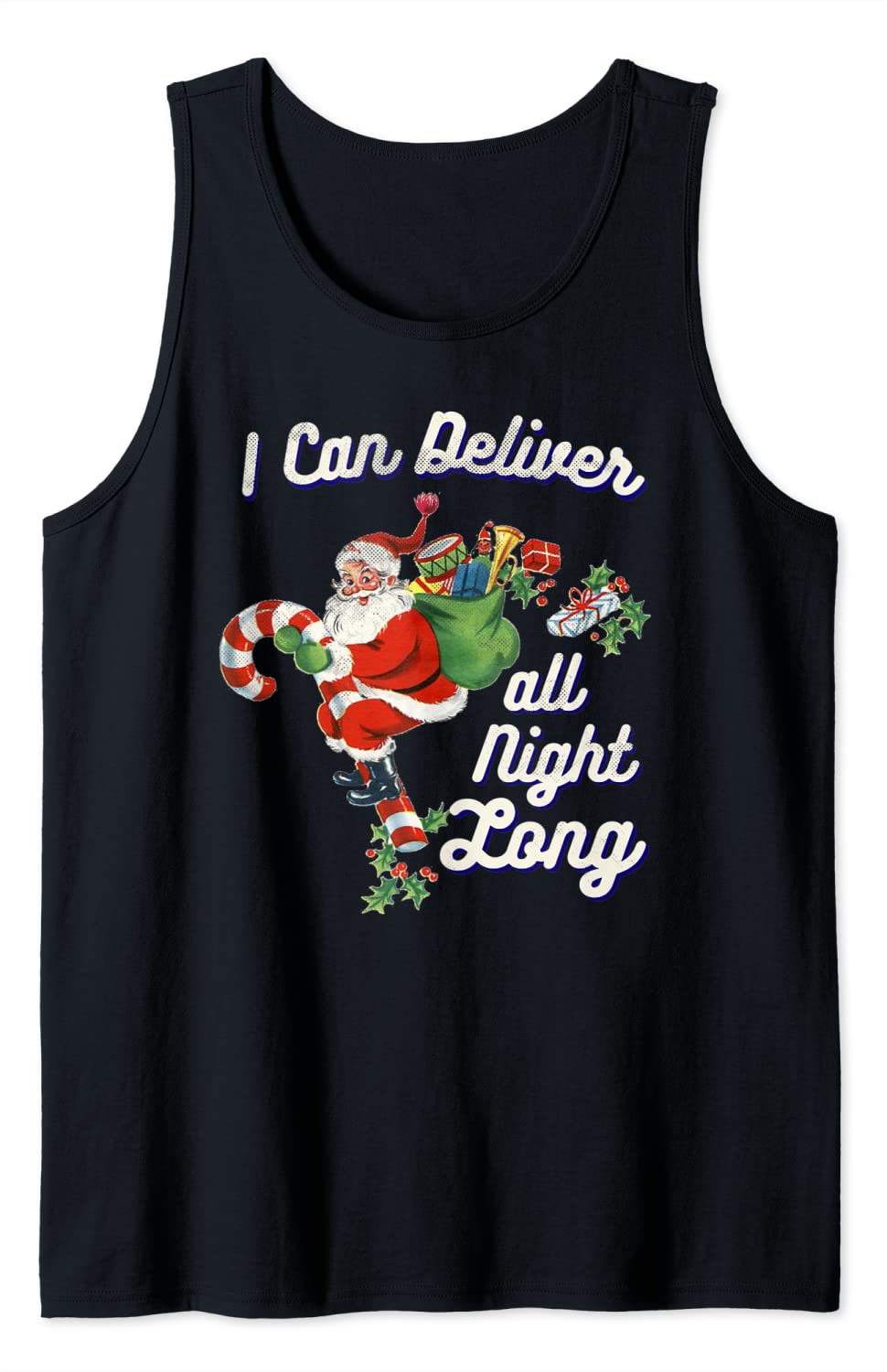 Price:$19.99 Santa I-Can-Deliver-All-Night-Long Adult Joke Vintage Tank Top : Clothing, Shoes & Jewelry