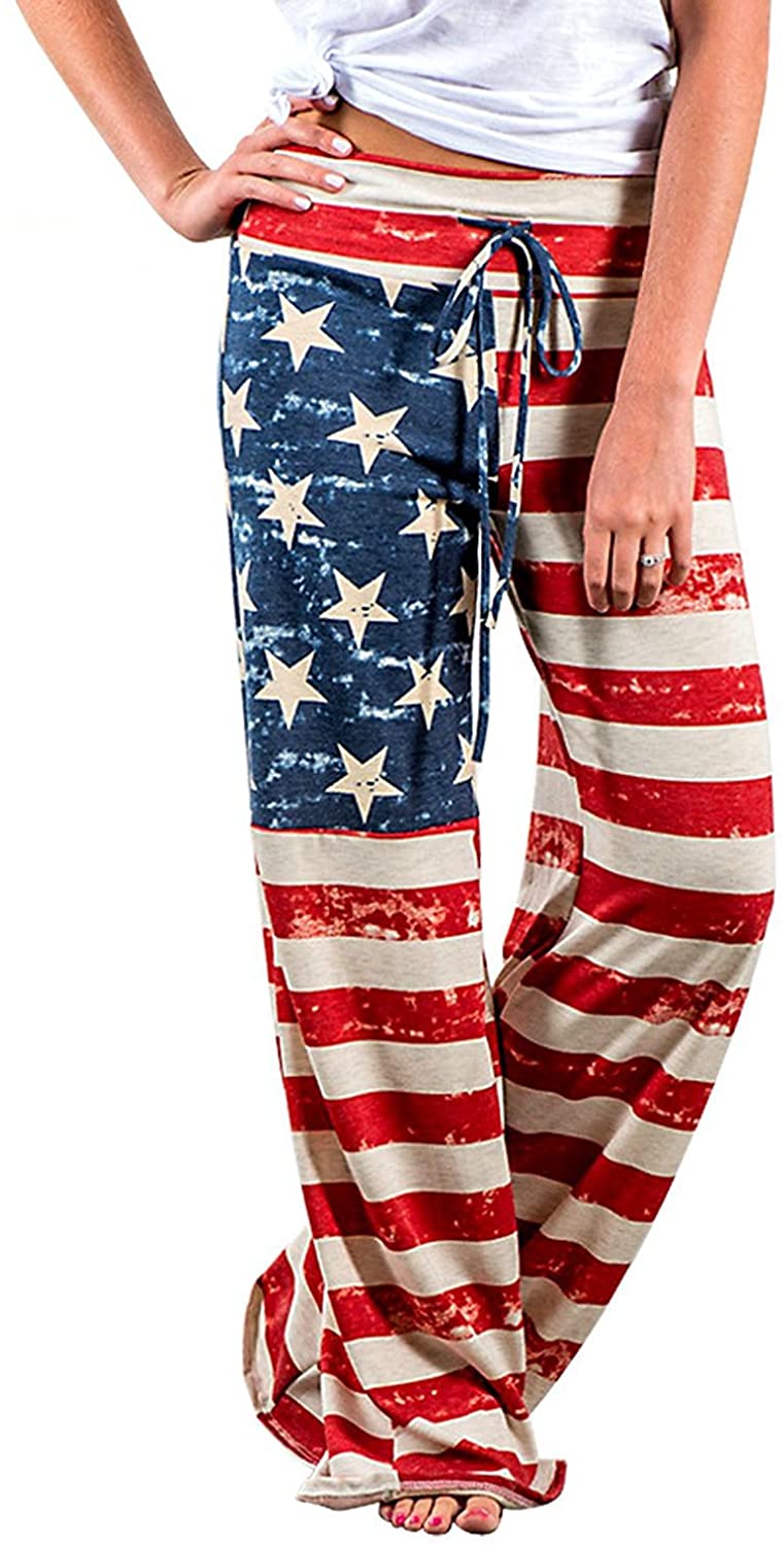 Price:$12.99 Pajamas High Waisted Floral Print Pants Juniors Sleepwear Wide Leg Palazzo Lounge Pants at Amazon Women’s Clothing store