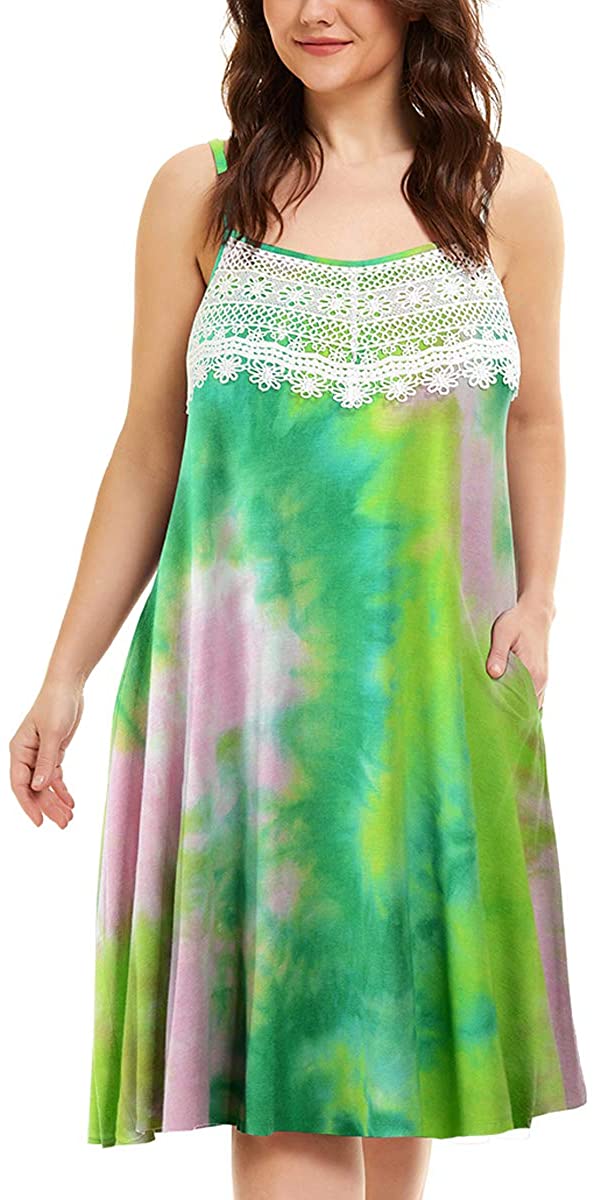 Price:$24.99 Womens Chemise Lace Plus Size Pajama Sleep dress Adjustable Spaghetti Strap Nightgown with Pockets at Amazon Women’s Clothing store