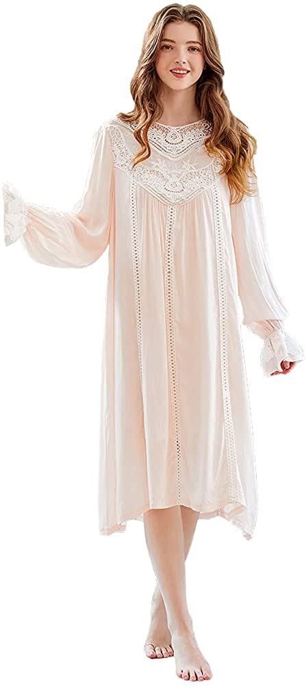 Price:$24.99 Soft Vintage Victorian Palace Style Nightgown Modal Viscose Rayon at Amazon Women’s Clothing store