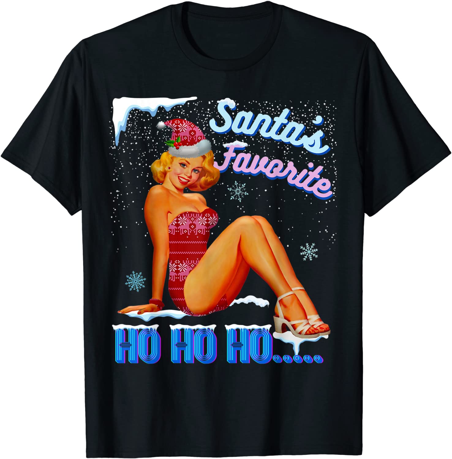 Price:$19.99 Santa's-Favorite-Ho Naughty Joke Snow Vintage T-Shirt : Clothing, Shoes & Jewelry