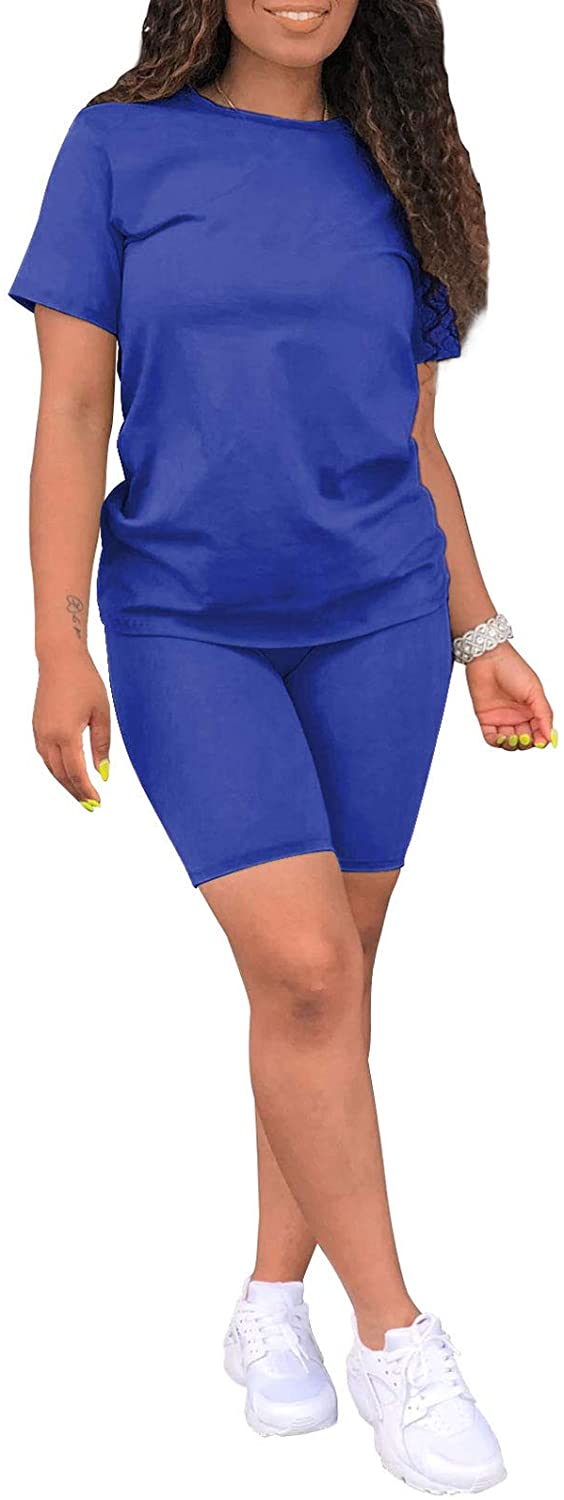 Price:$19.99 2 Piece Biker Shorts Set Plus Size Club Jumpsuit Casual Jogger Summer Sweater Oufit at Amazon Women’s Clothing store