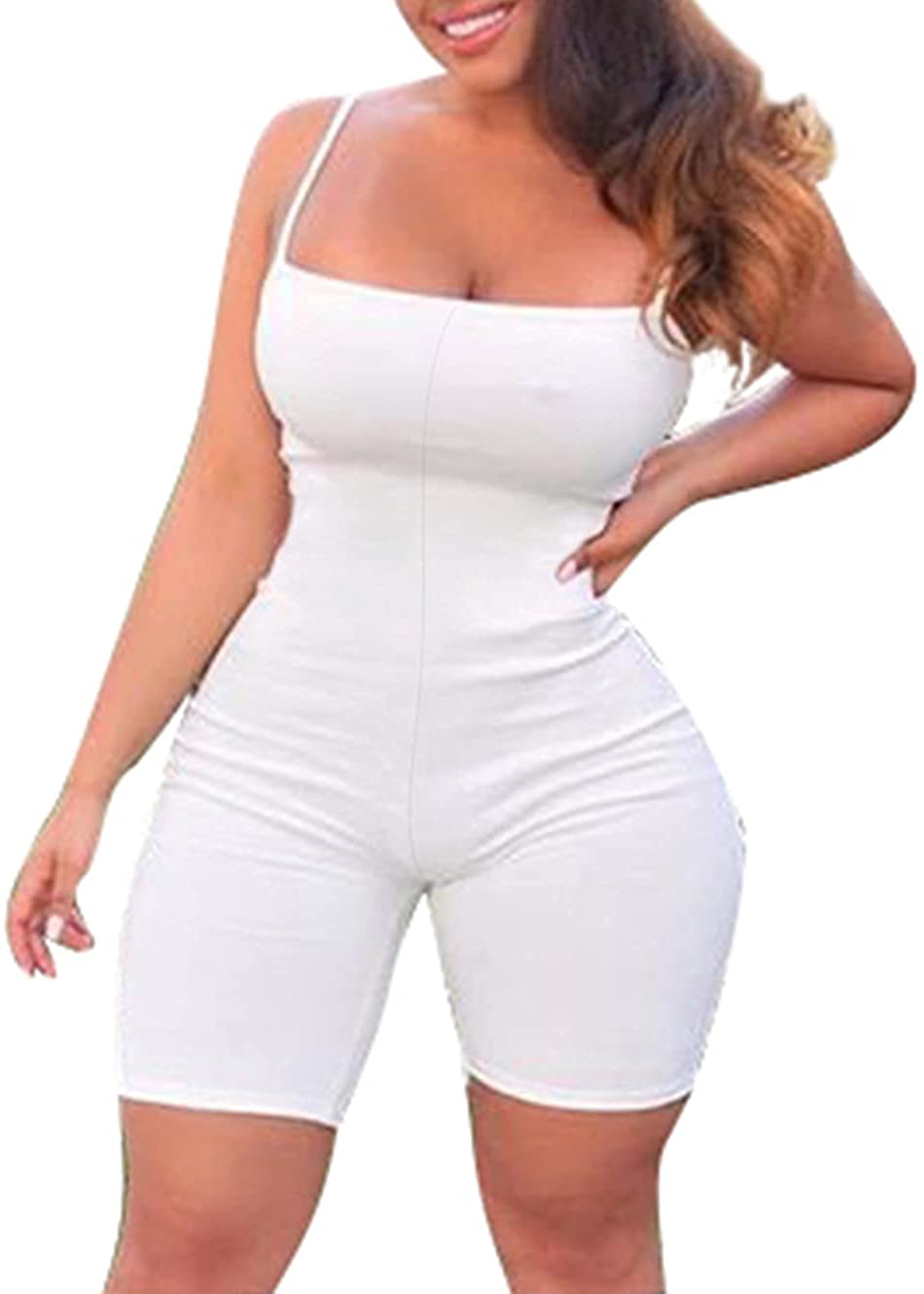 Price:$9.99 Women's Sexy Sleeveless Spaghetti Strap Bodycon Top Romper Short Jumpsuit : Clothing, Shoes & Jewelry
