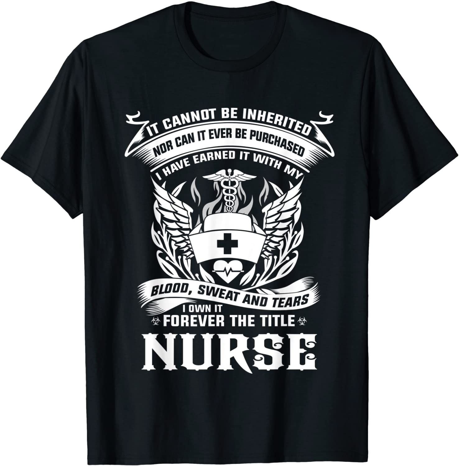 Price:$17.99 cannot be inherited nurse t shirt - forever the title : Clothing, Shoes & Jewelry